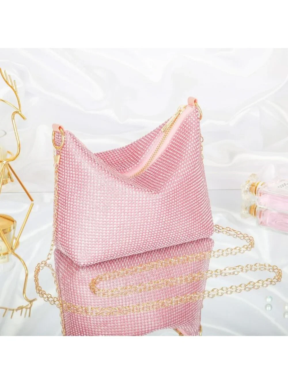Glittering Evening Clutch Bag - Rhinestone Purse for Party & Wedding Events